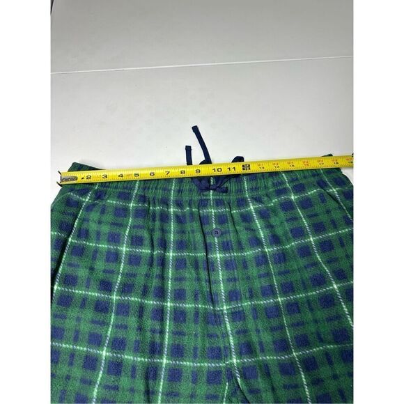 Fruit Of The Loom Mens Fleece Green Blue Plaid Comfort Sleepwear Pants Size XL - Picture 11 of 13